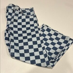Men's Checkerboard Jeans - Blue/White